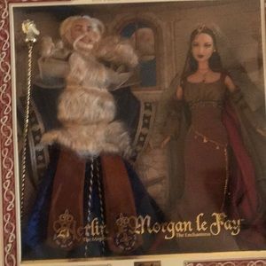 Collectors Merlin abs Morgan Barbie duo